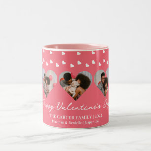 3 photo Heart collage valentines day couple Two-Tone Coffee Mug
