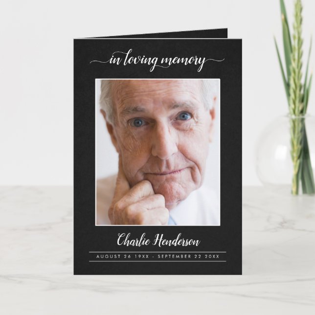 3-Photo In Loving Memory Funeral Program With Bio Programme (Front)