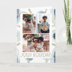 3 Photo Jolly Holidays Christmas Holiday Card