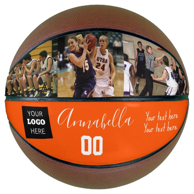 3 Photo logo message player name and number  Basketball (Front)