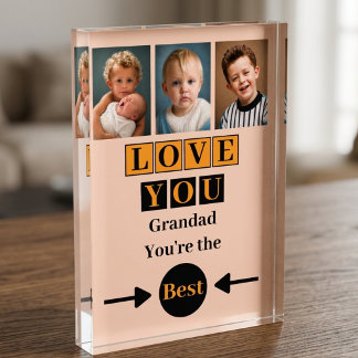 3 photo love you grandad orange block