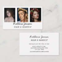 3 Photo Makeup Artist Business Postcard