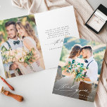 3 Photo Modern Chic Calligraphy Wedding Folded Thank You Card<br><div class="desc">Simple and modern calligraphy wedding thank you folded photo card.  Perfect for weddings,  birthdays,  graduations,  and other events. For more advanced customisation of this design,  please click the BLUE DESIGN TOOL BUTTON.</div>