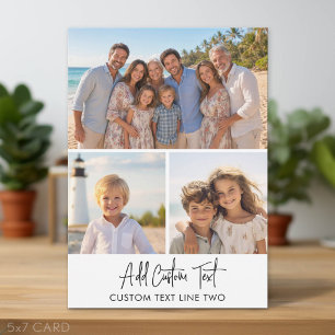 3 Photo Modern Collage with Script Text - White Holiday Card