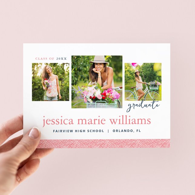 3 Photo Modern Graduation Announcement (Creator Uploaded)