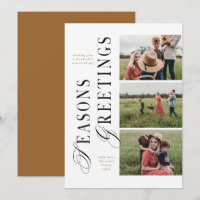 3 Photo Modern Minimal Seasons Greetings