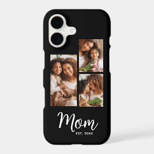 3 Photo Mum Established Date Modern Script Black