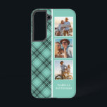 3 Photo Preppy Plaid Modern Girly Custom Name Samsung Galaxy Case<br><div class="desc">3 Photo Preppy Plaid Modern Girly Custom Personalised Name Smartphone Samsung Galaxy Phone Case features a 3 of your favourite photos with your custom name on a stylish preppy green plaid pattern. Perfect for birthday,  Christmas,  Mother's Day,  sister,  best friend and more. Designed by © Evco Studio www.zazzle.com/store/evcostudio</div>