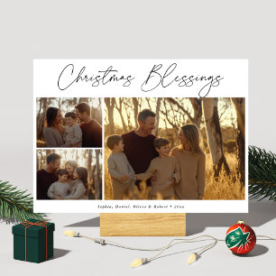 3 Photo Religious Script Christmas Blessings Holiday Card