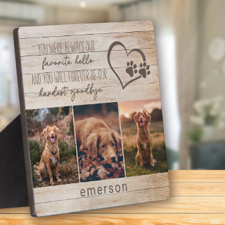 3 Photo Rustic Pet Loss Plaque
