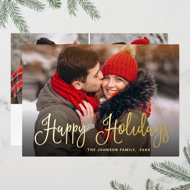 3 PHOTO Sparkle Modern Christmas Greeting Gold (Creator Uploaded)