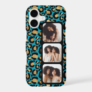 3 Photo Tealk And Gold Leopard Print