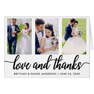 3 Photo Wedding Love and Thanks Folded