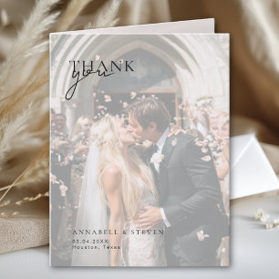 3 Photo Wedding  Thank You Card