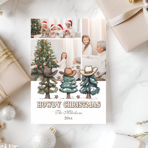 3 photo Western Howdy Christmas Holiday Card