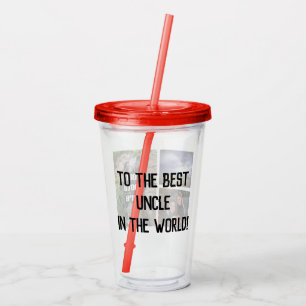 3 Photo with Message Custom Birthday Gift Acrylic Tumbler