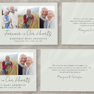 3 Photos Funeral Sympathy Thank You Card