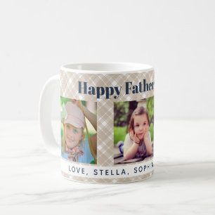 3 Photos Plaid Happy Father's Day Coffee Mug
