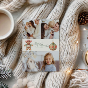 3 Photos Rustic Western Christmas  Holiday Card