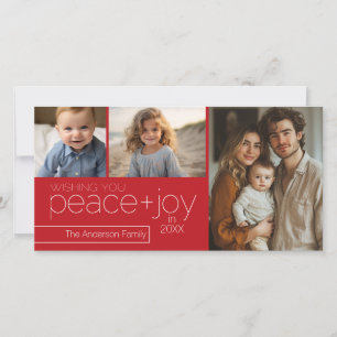 3 photos with New Year Holiday Greeting - Red