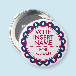 3" Pinback Button Vote Election Political Campaign