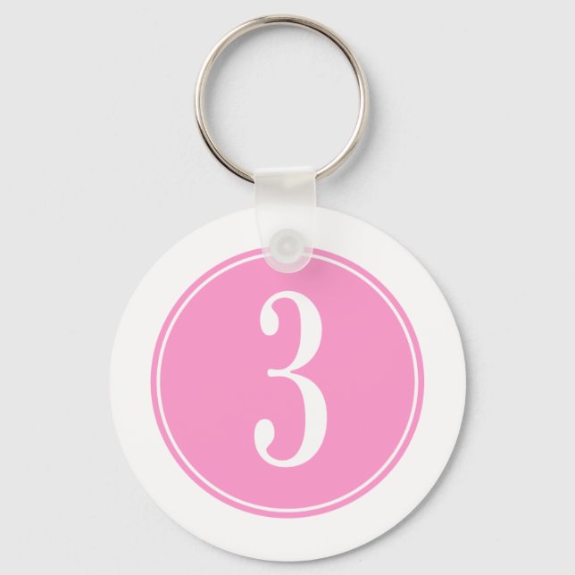 #3 Pink Circle Key Ring (Front)