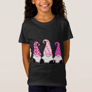 3 Pink Valentine Gnomes Cute Elves Hearts Love Nor T-Shirt
