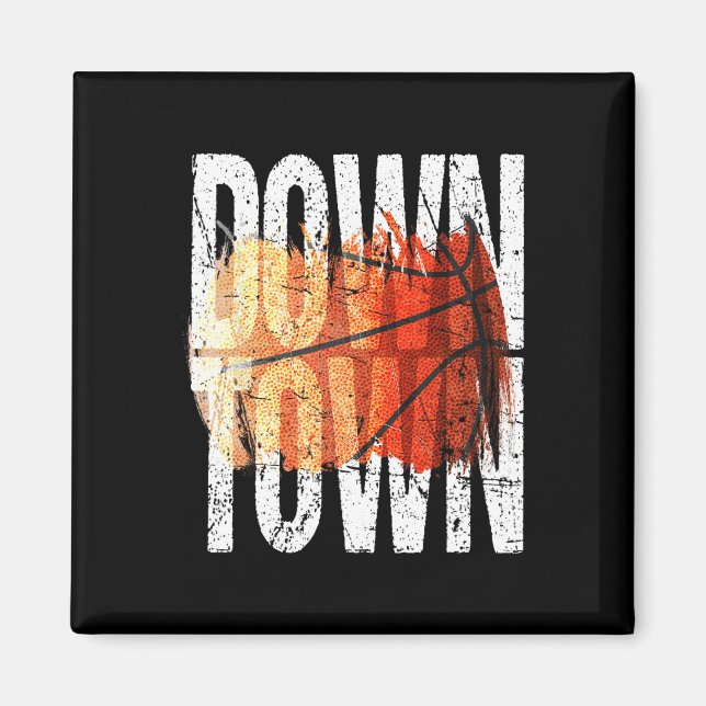 3 Point Shot Basketball Graphic - Downtown  Magnet (Front)