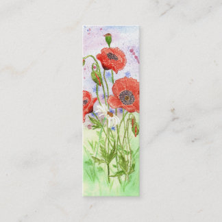 '3 Poppies' Small Bookmark Mini Business Card