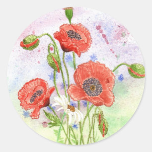 '3 Poppies' Sticker