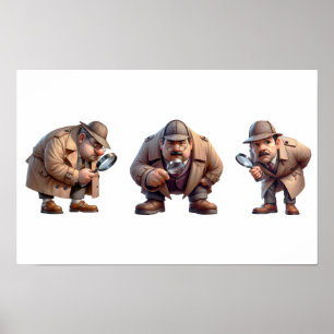 3 Private Investigators searching for clues Poster