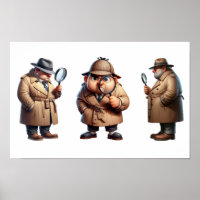3 Private Investigators searching for clues