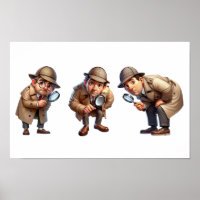  3 Private Investigators searching for clues