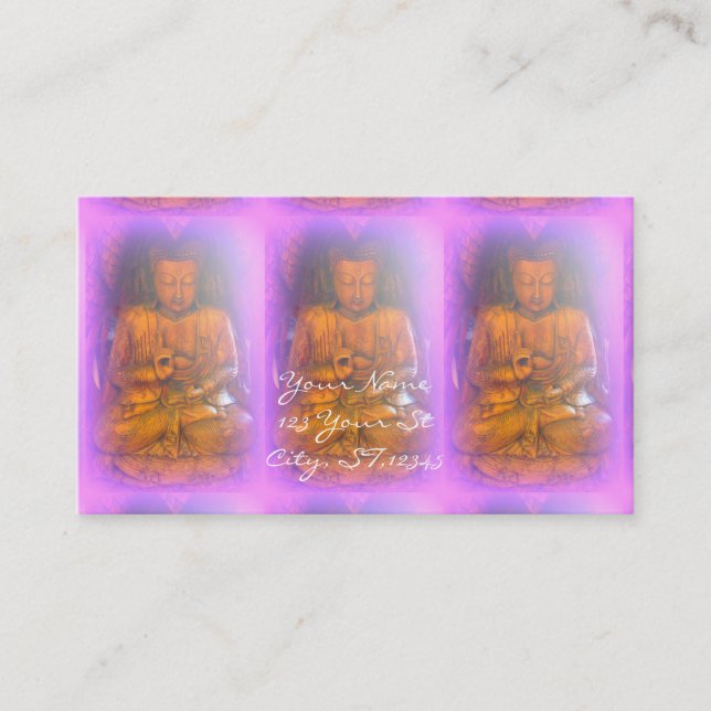 3 purple aura buddhas business card (Front)