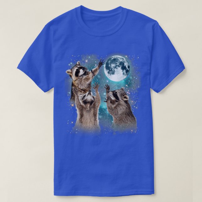 3 Racoon Moon Howling Racoon Funny Gift For Men  T-Shirt (Design Front)