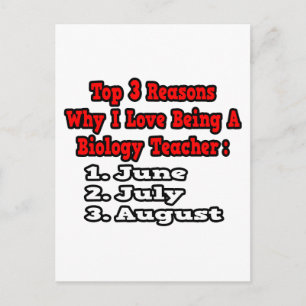3 Reasons I Love Being a Biology Teacher Postcard