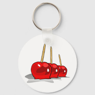 3 Red Candy Apples Key Ring