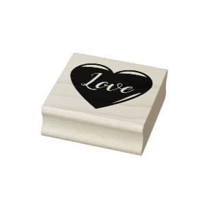3 Red heart shaped, love, hearts, Rubber Stamp