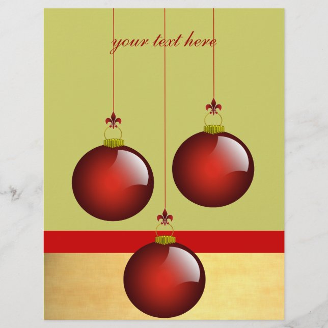 3 Red Ornaments Flyer (Front)