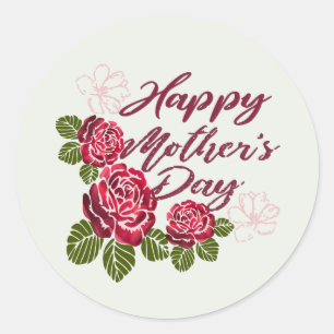 3 Red Roses  Classic Round Sticker