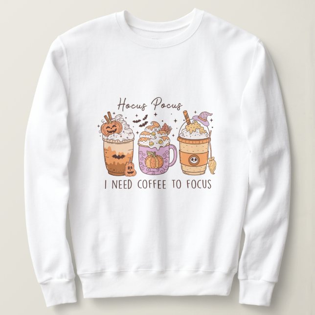3 Retro Halloween Coffee, Hocus pocus Frappuccino Sweatshirt (Design Front)