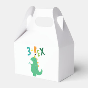 3-Rex Dinosaur 3rd Birthday Party Favour Boxes