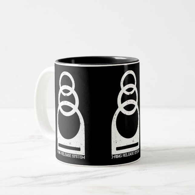  3-Ring Release System Distressed Two-Tone Coffee Mug (Front Left)