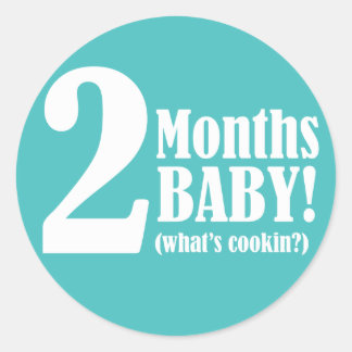 3" Round STICKER - 2 Months Pregnant