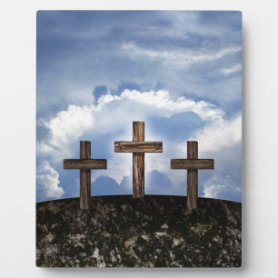 3 Rugged Crosses with Sky Plaque