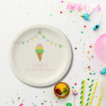 3 Scoops of Fun 3rd Birthday Ice Cream Party  Paper Plate<br><div class="desc">3 Scoops of Fun - 3rd Birthday Ice Cream Party Celebrate your little one's special day with the sweetest theme ever! "3 Scoops of Fun" is a charming ice cream-inspired 3rd birthday party that’s perfect for kids and adults alike. This delightful design features colourful ice cream cones, and playful typography...</div>