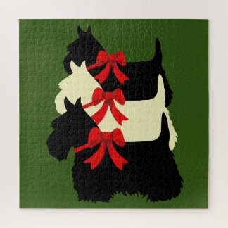 3 Scottish Terrier black silhouette /1014 piece Jigsaw Puzzle