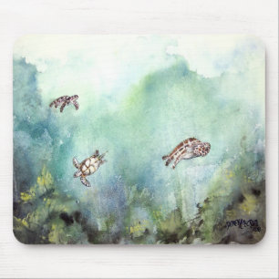 3_sea_turtles_painting mouse pad