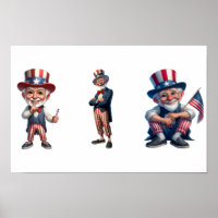 3 senior citizens dressed as Uncle Sam