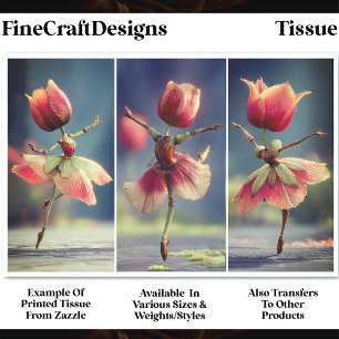 3 Shabby Chic Flower Dancers, Rose DJ6LF Decoupage Tissue Paper